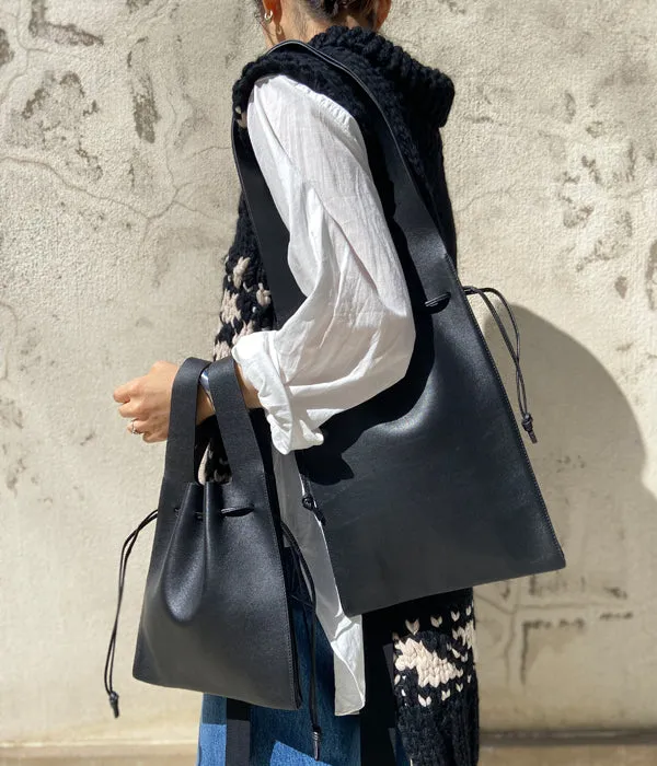 Aeta/SMOOTH LEATHER TOTE M(BLACK)