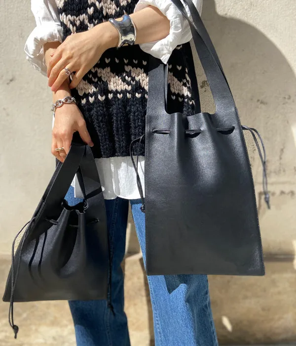 Aeta/SMOOTH LEATHER TOTE M(BLACK)