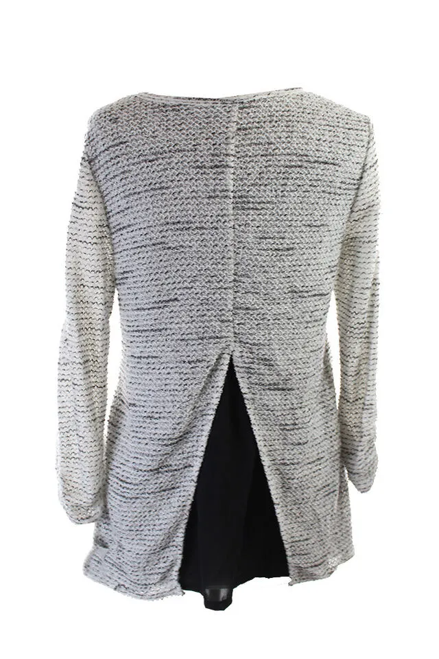 Alfani Women Black & White Cutout Sweater M