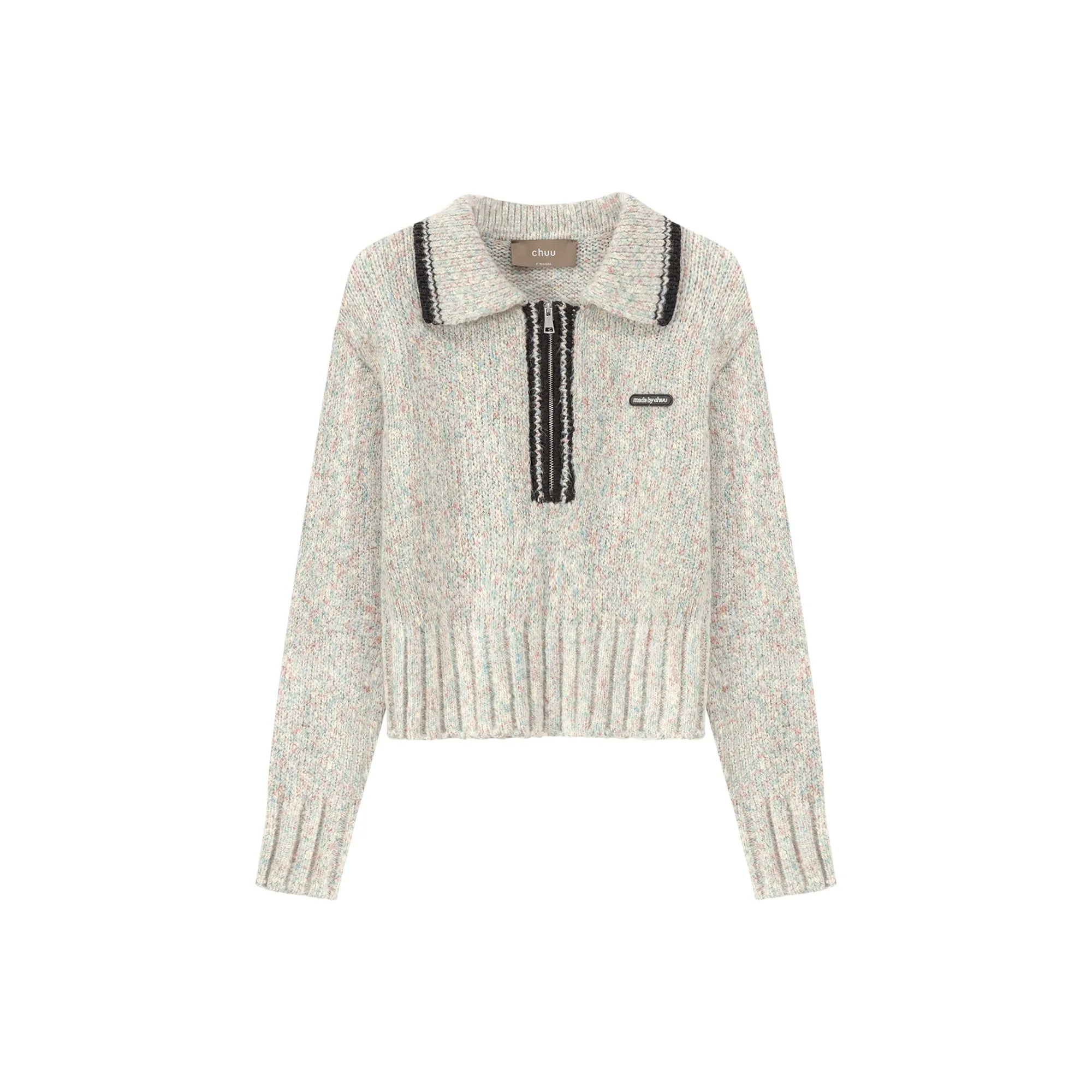 All The Lights Collar Zip Knit Sweater