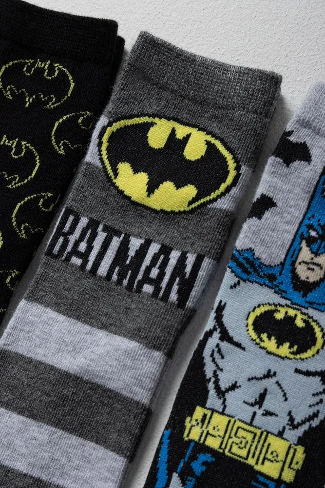 Batman 3 Pack Socks Black