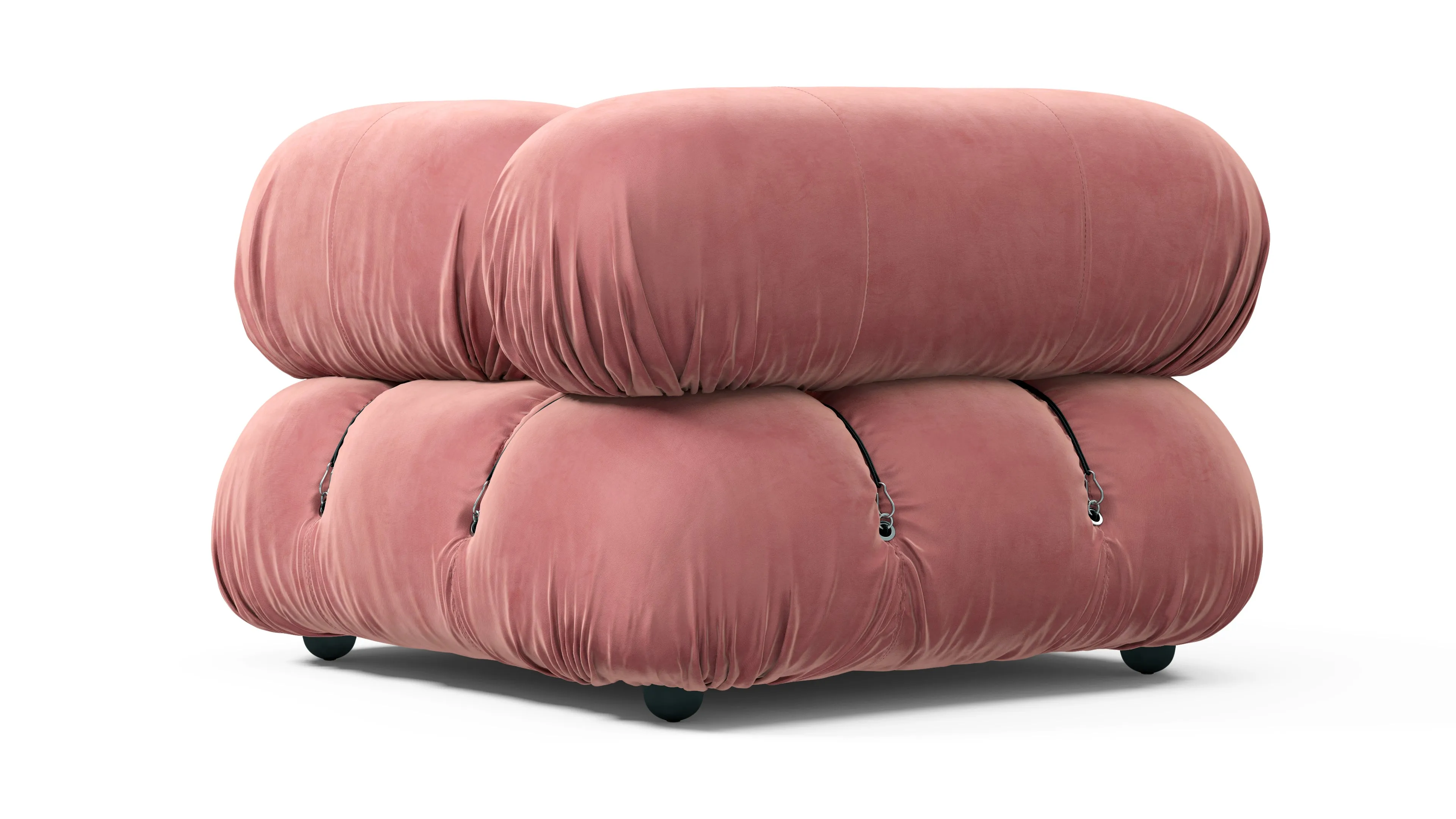 Belia - Belia Module, Right Corner, Blush Pink Velvet