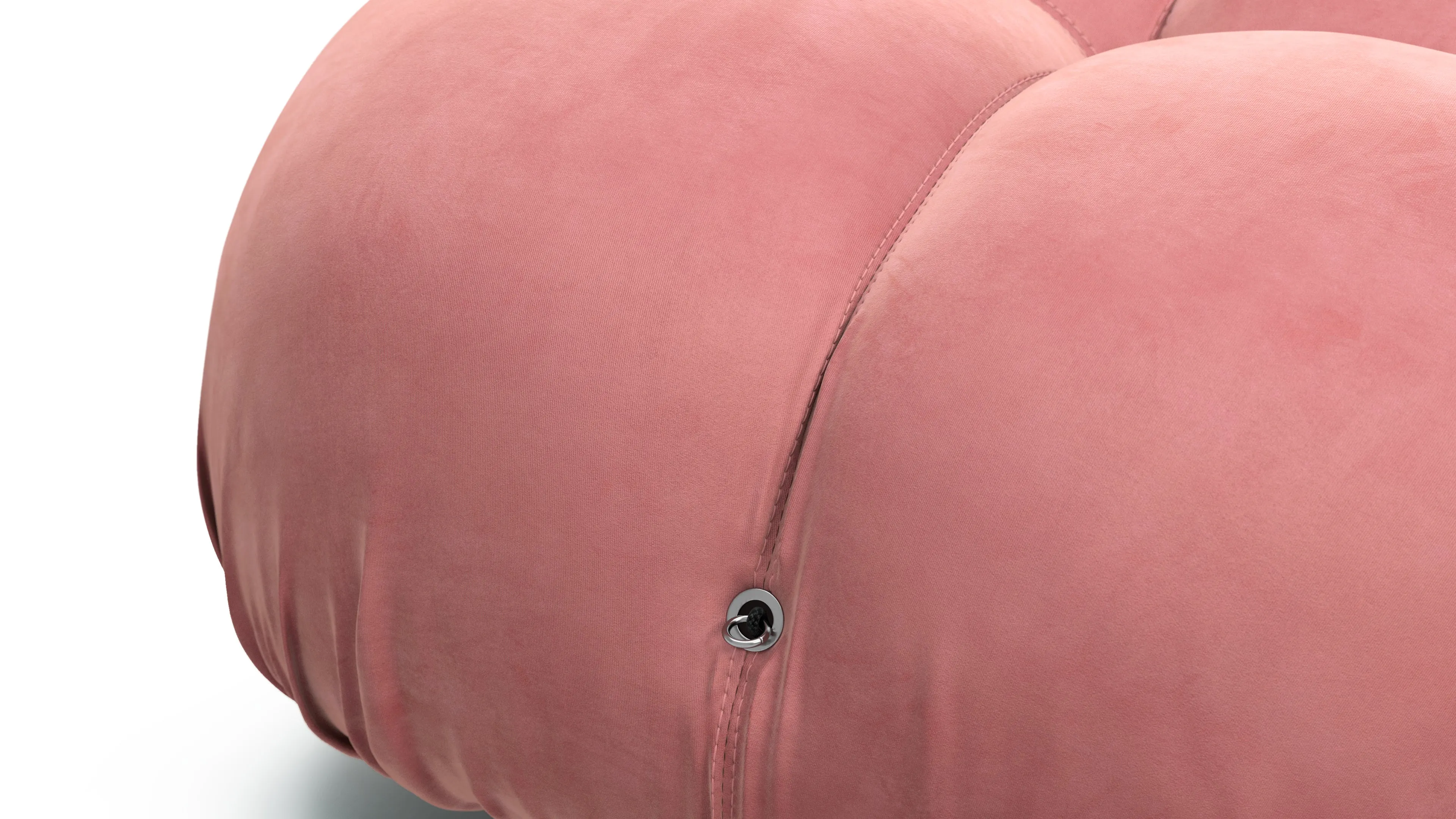 Belia - Belia Module, Right Corner, Blush Pink Velvet