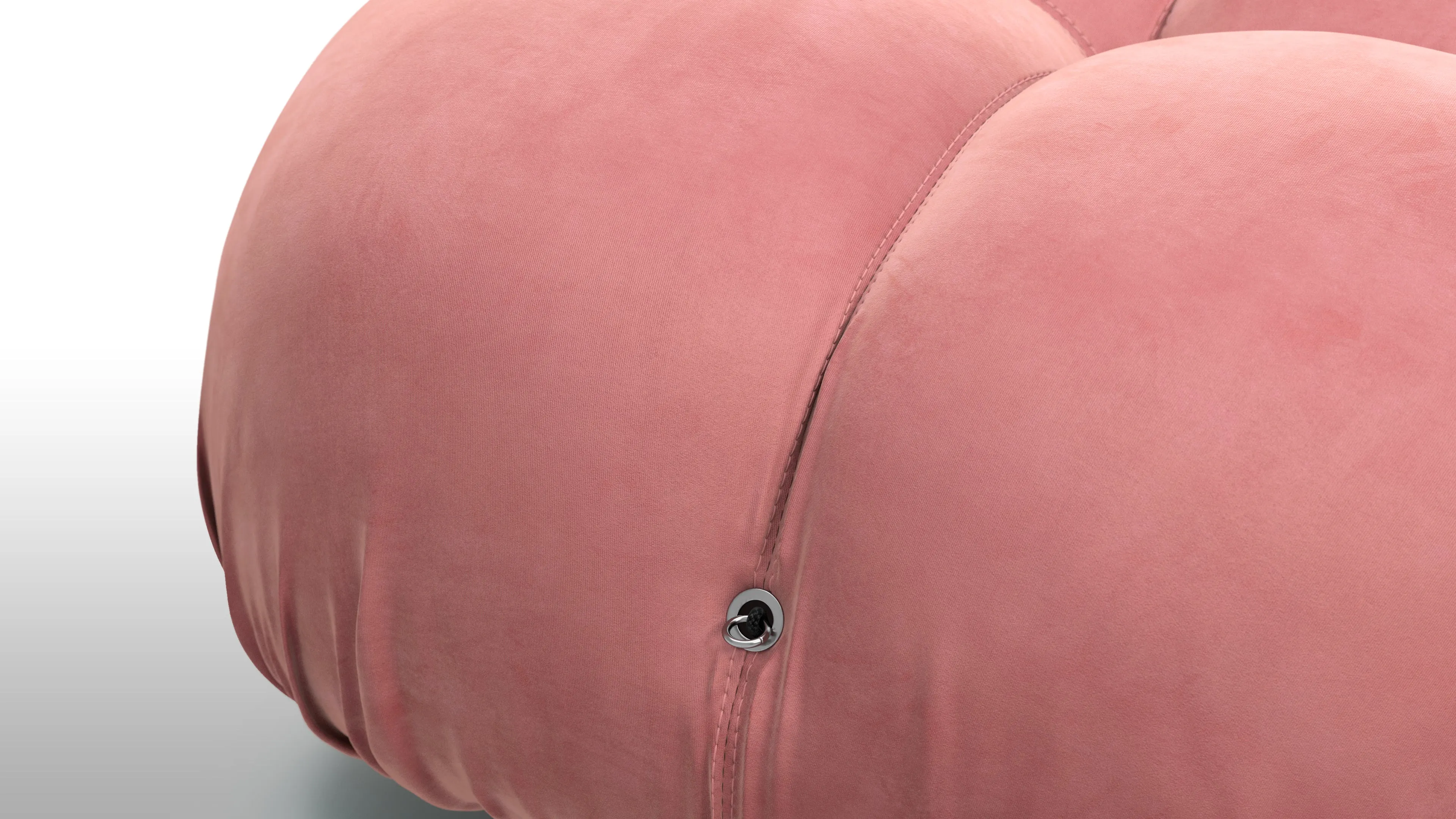 Belia - Belia Module, Right Corner, Blush Pink Velvet