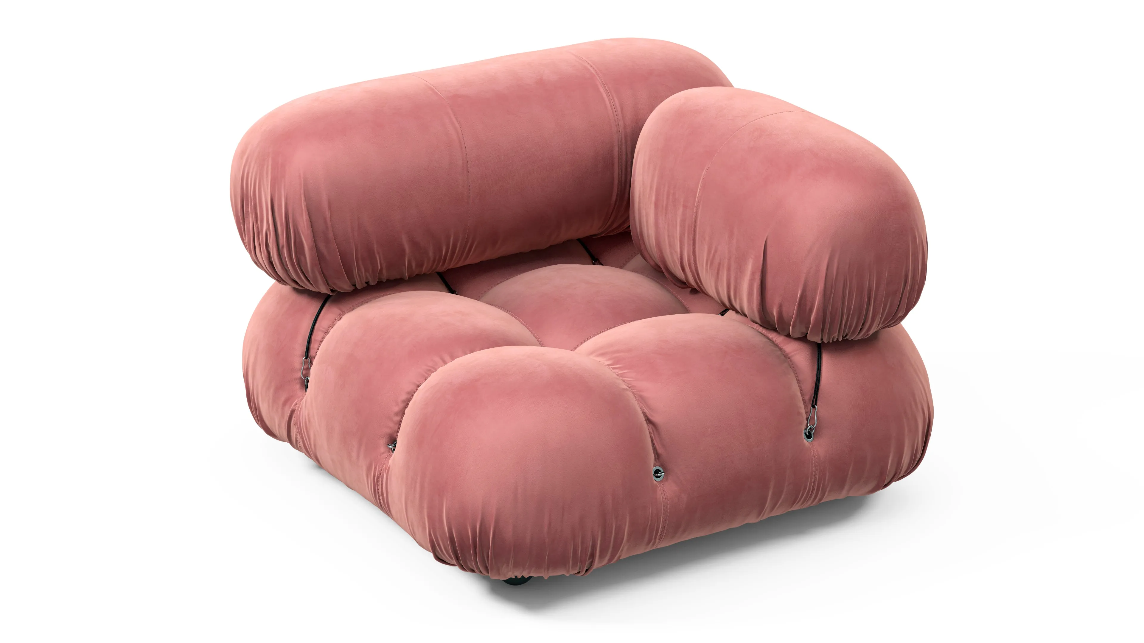 Belia - Belia Module, Right Corner, Blush Pink Velvet