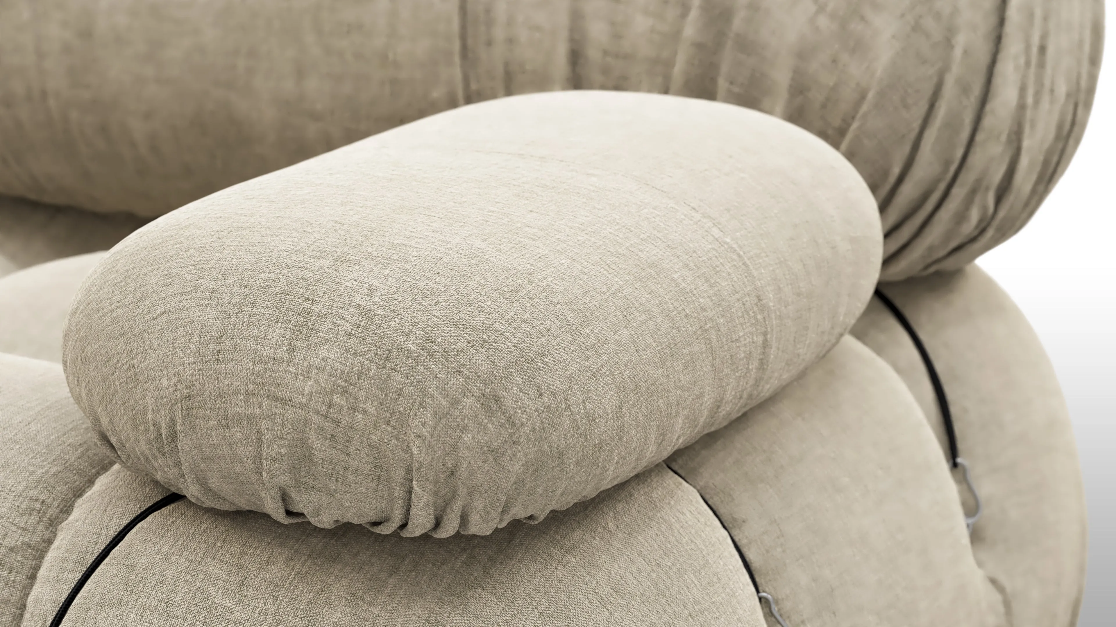 Belia - Belia Open End Sofa, Left, Beige Gray Chenille