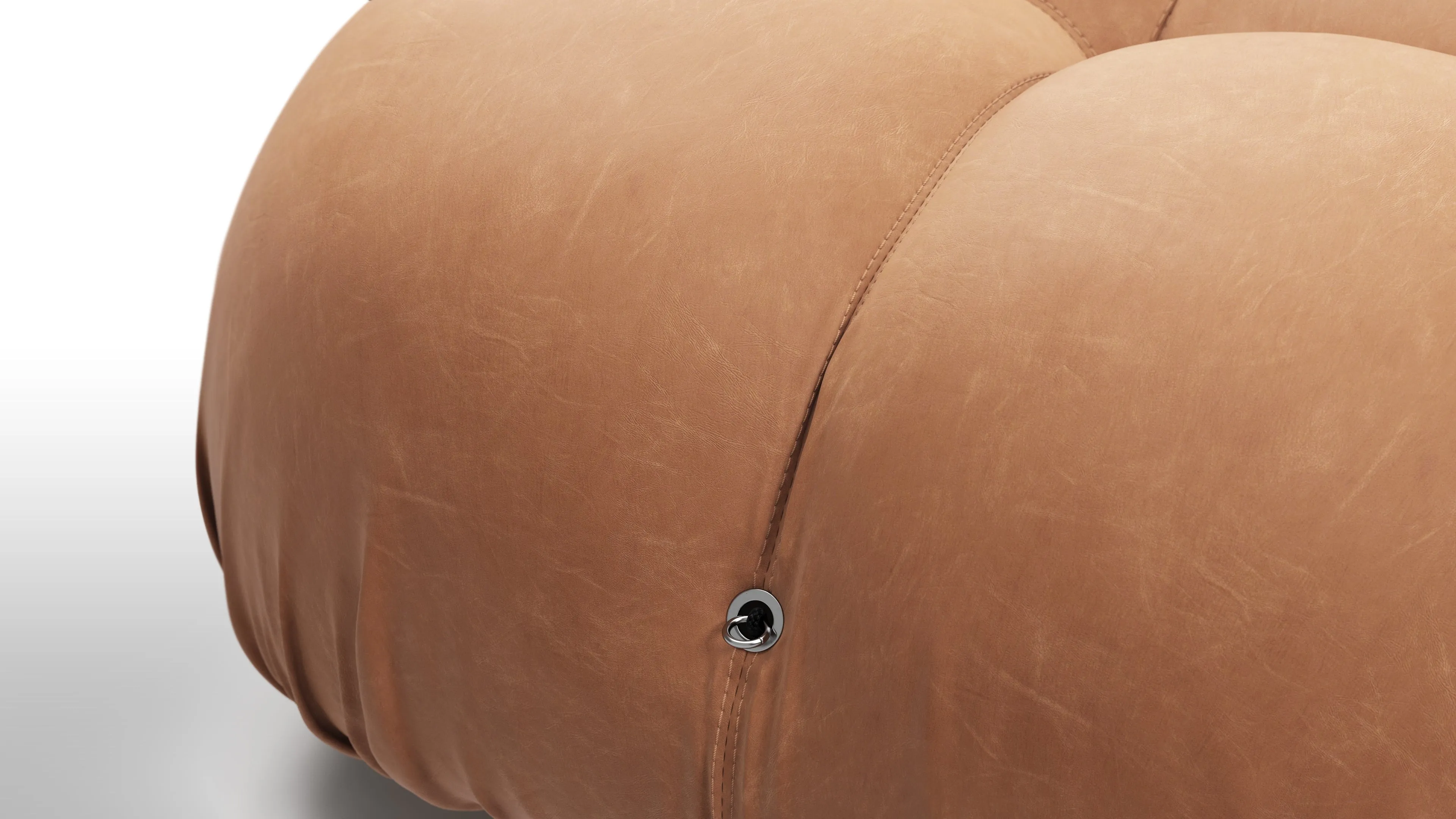 Belia - Belia Open End Sofa, Left, Tan Vegan Leather