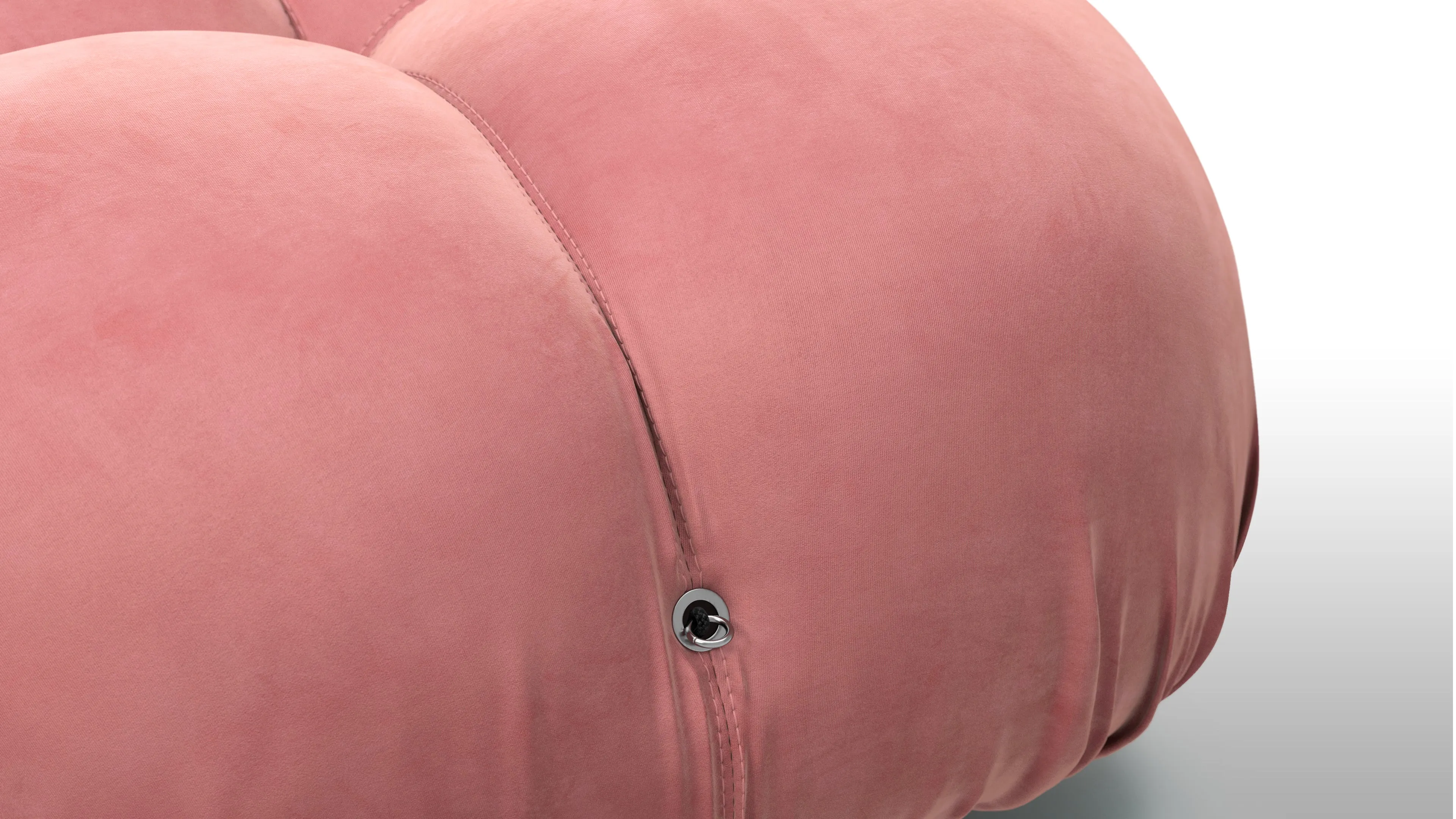 Belia - Belia Open End Sofa, Right, Blush Pink Velvet