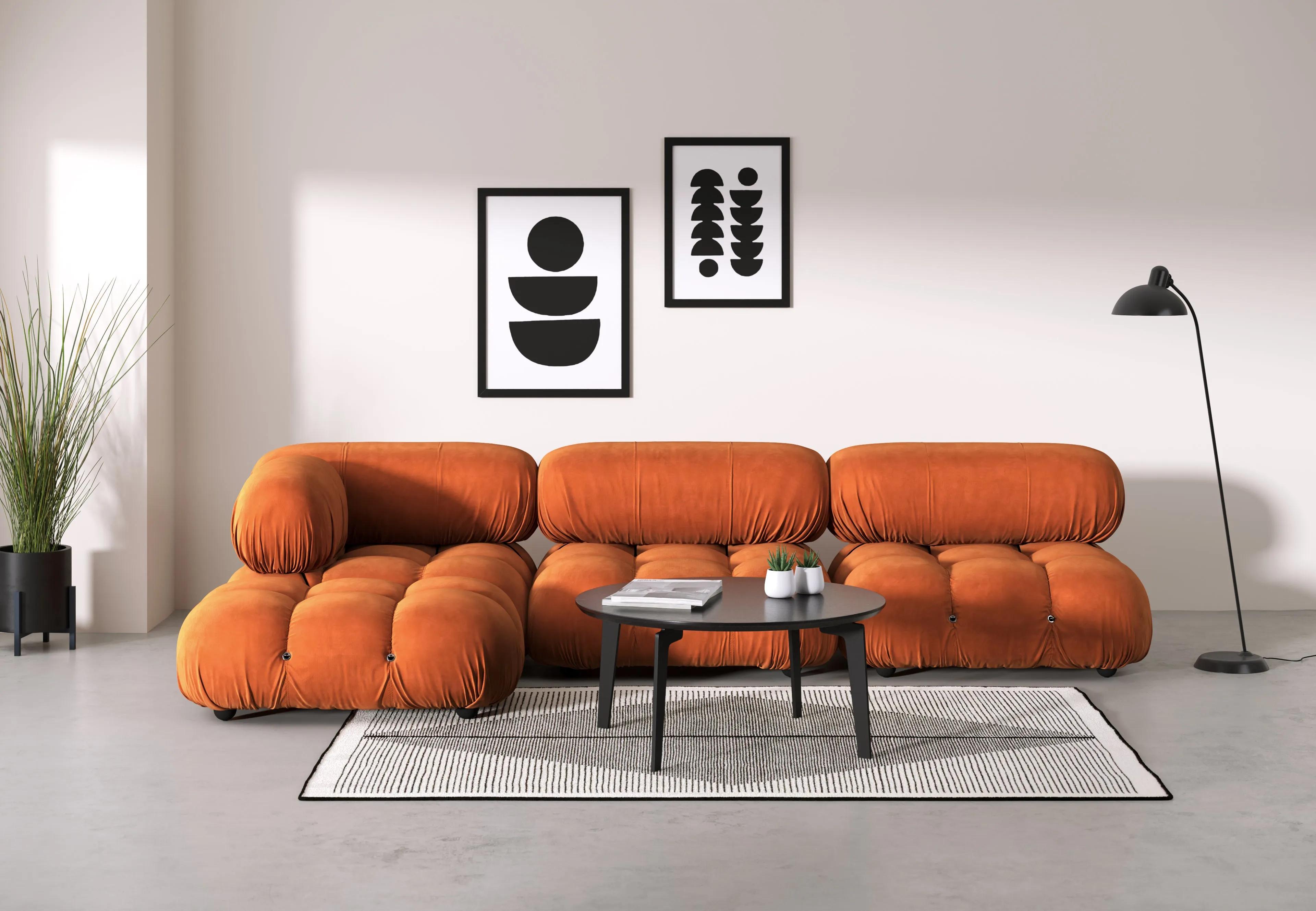 Belia - Belia Sectional, Left Chaise, Apricot Velvet
