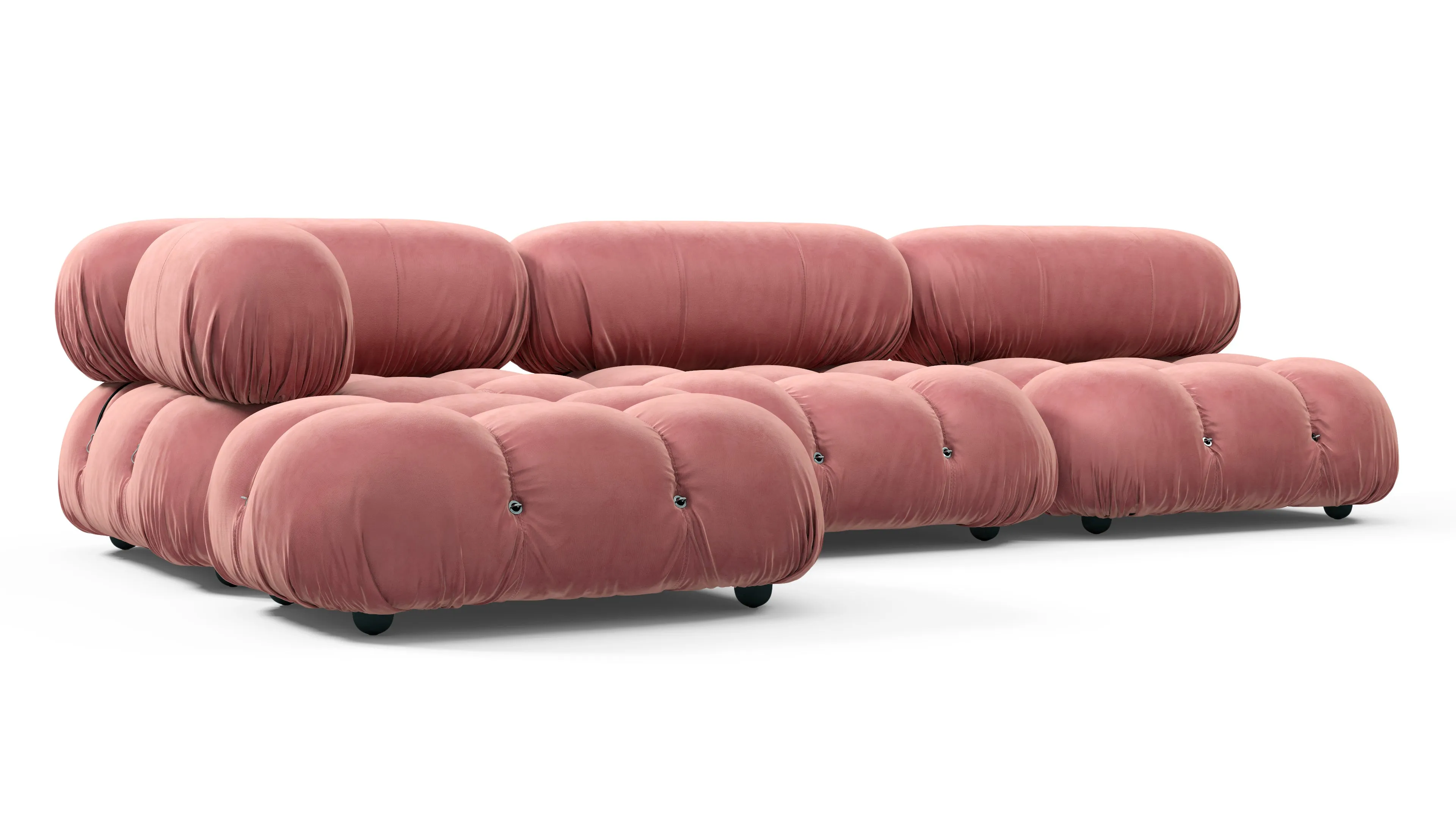 Belia - Belia Sectional, Left Chaise, Blush Pink Velvet