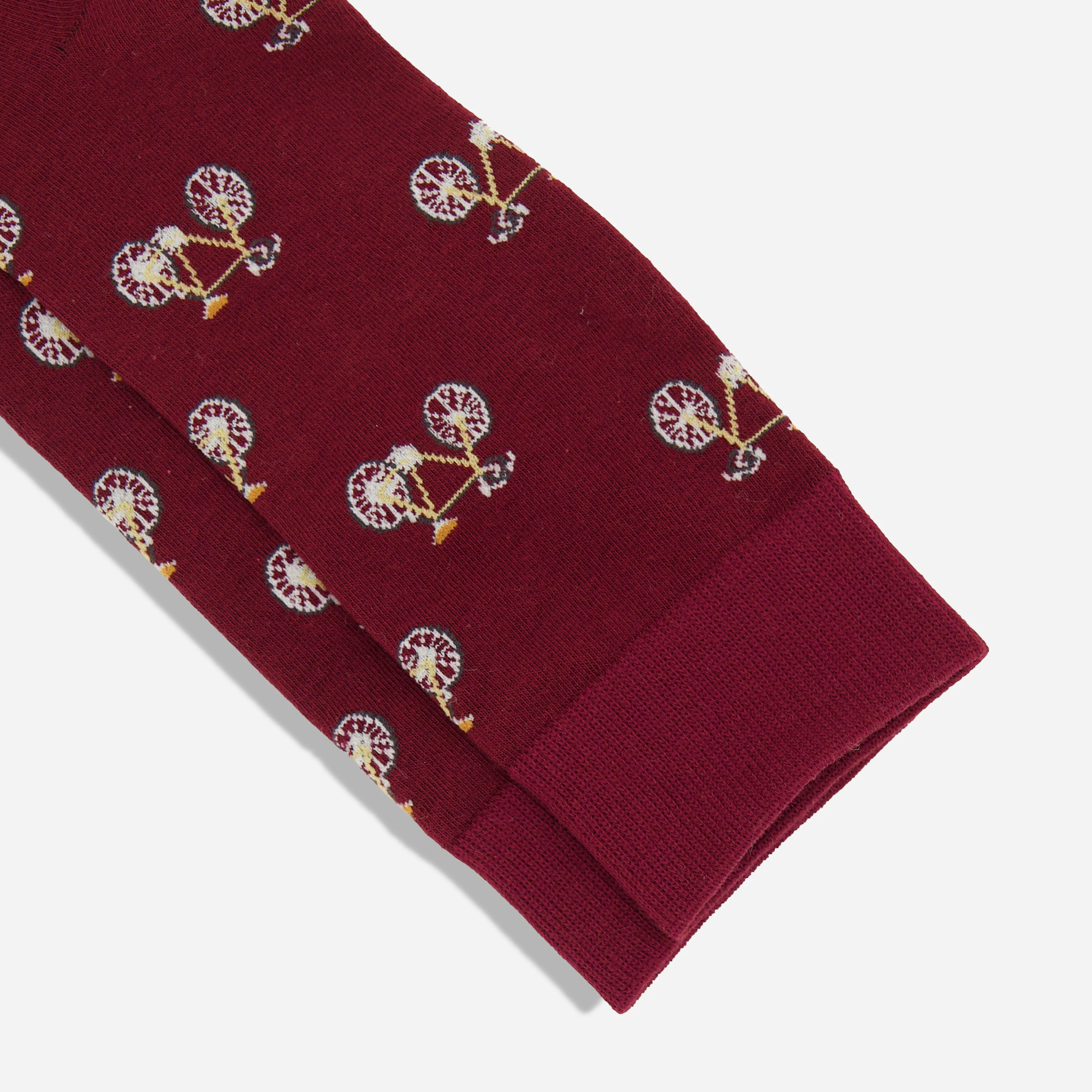 Bicycle Ride Burgundy Dress Socks