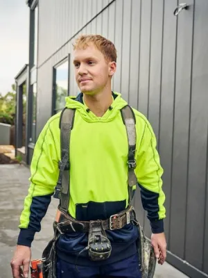 Bisley Hi Vis Fleece Hoodie Pullover - BK6619)