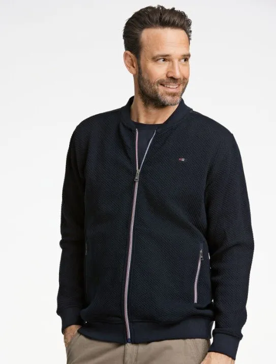 Bison - Cardigan med lynlås i comfort fit