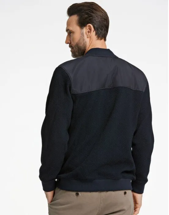 Bison - Cardigan med lynlås i comfort fit