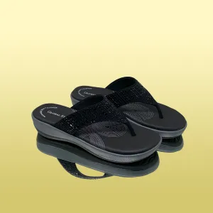 Black Rhinestone Flip-Flops