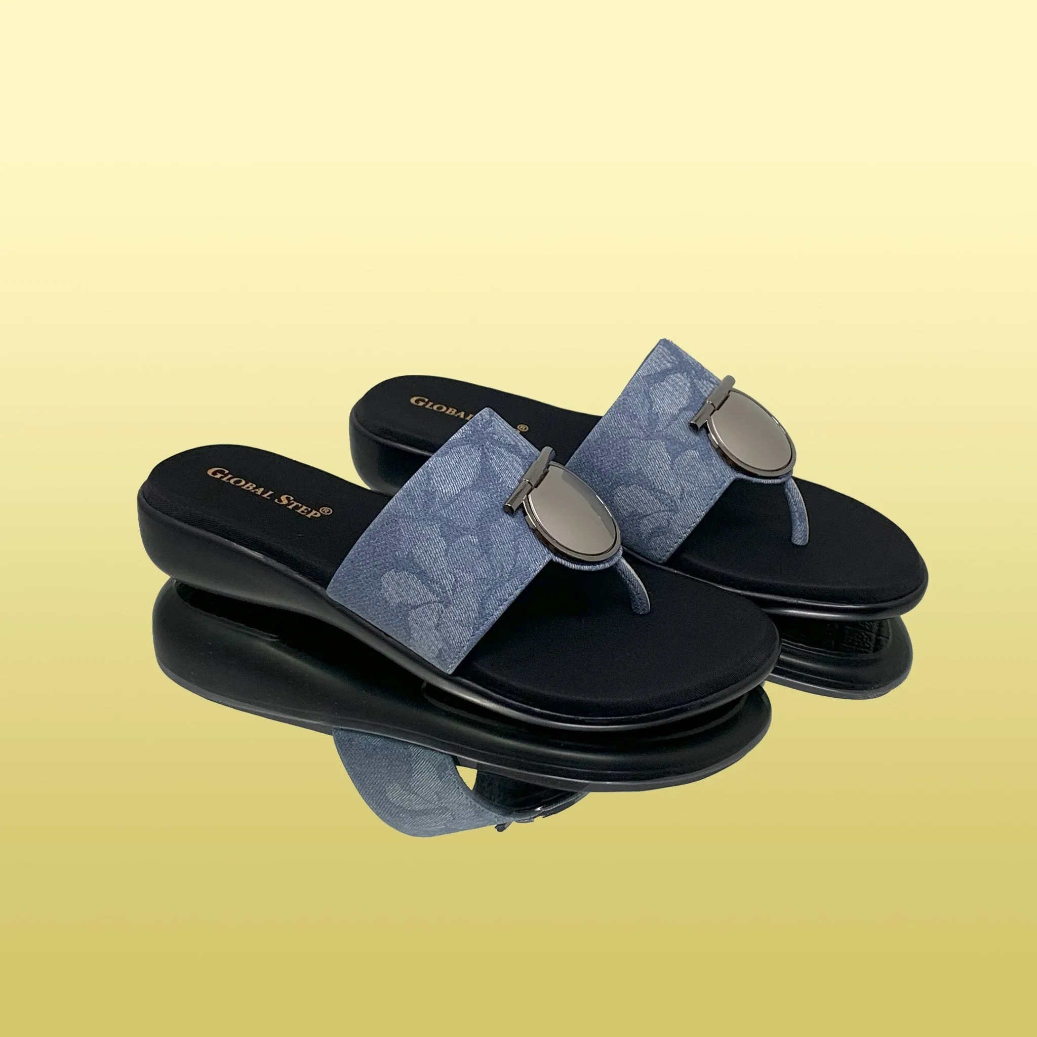 Blue Denim-style Slides