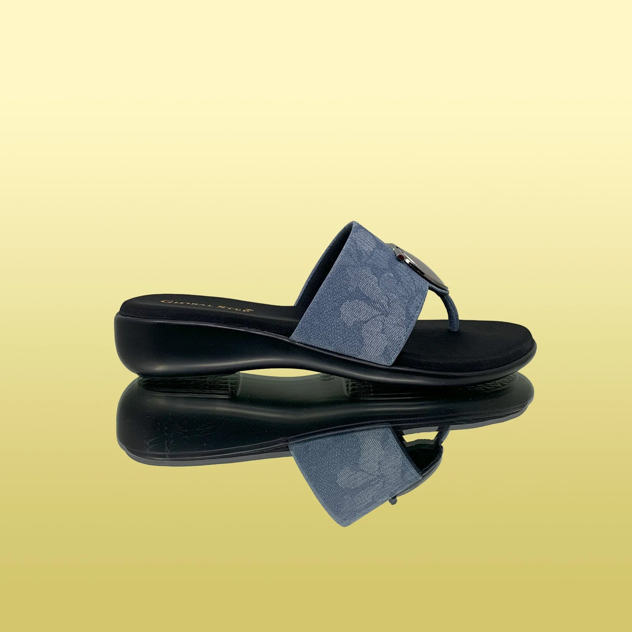 Blue Denim-style Slides