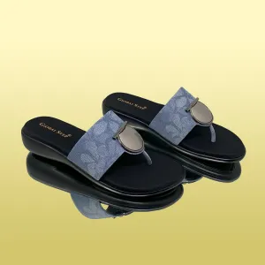 Blue Denim-style Slides