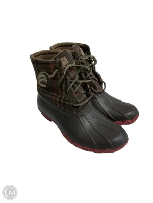 Boots Ankle Flats By Sperry In Plaid Pattern, Size: 7.5