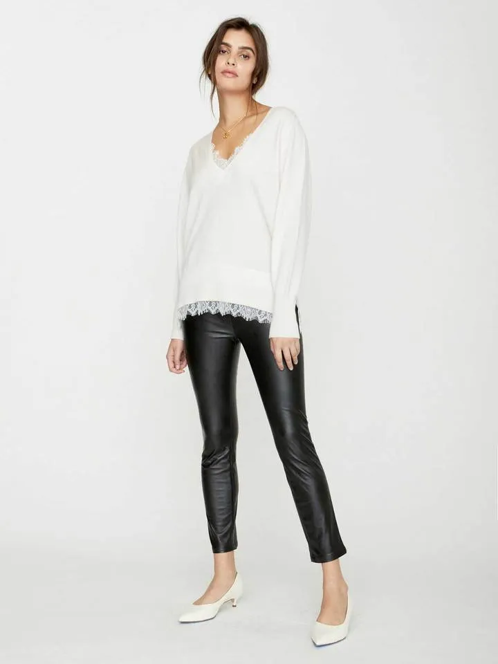 Brochu Walker - Lace Vee Layered Pullover in Ivory