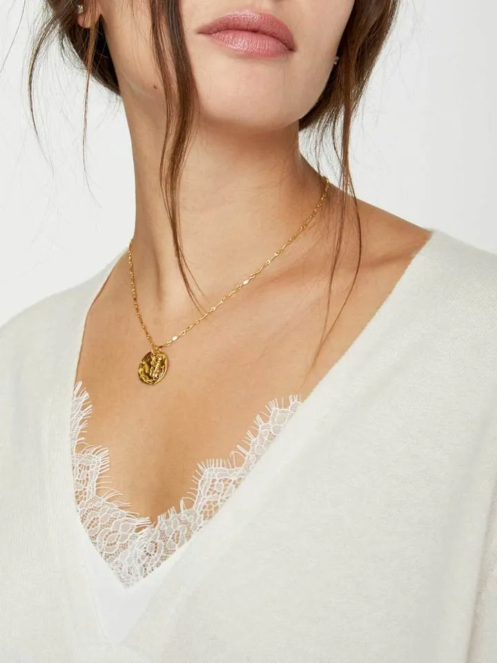 Brochu Walker - Lace Vee Layered Pullover in Ivory