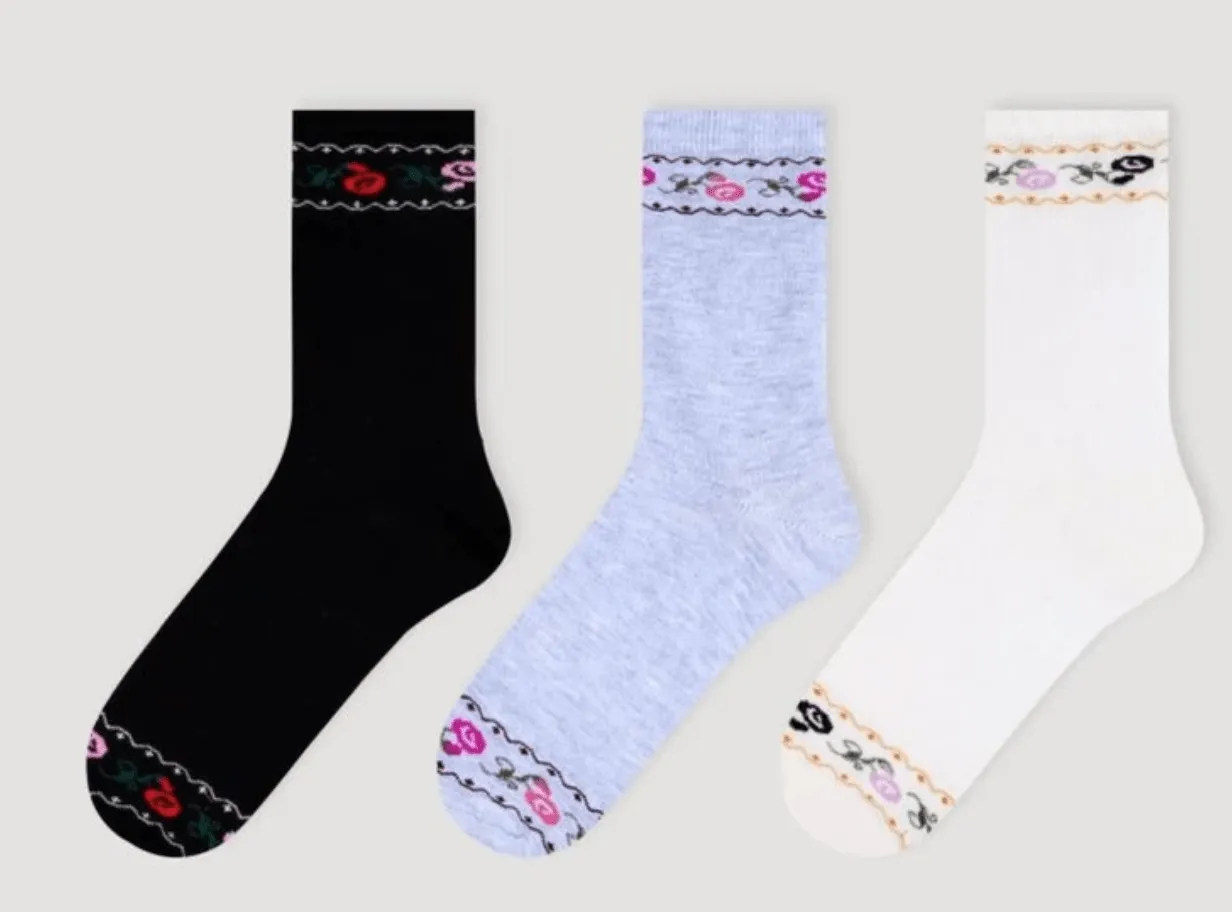 BROSS Rose Patterned Bamboo Socks