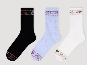 BROSS Rose Patterned Bamboo Socks