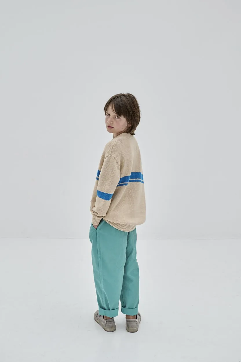 Cardigan Knit Grandpa Sand Stripe