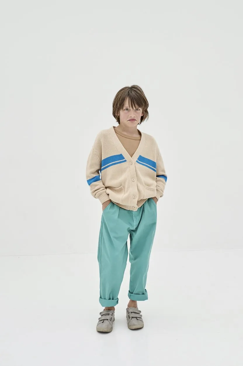 Cardigan Knit Grandpa Sand Stripe