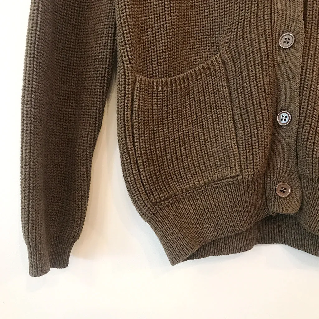 Cardigan Knit V-Neck Dark Chocolate - Sample