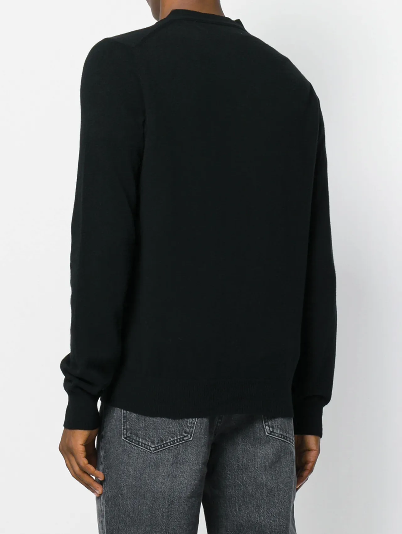 CDG PLAY Black Embroidered Logo Cardigan