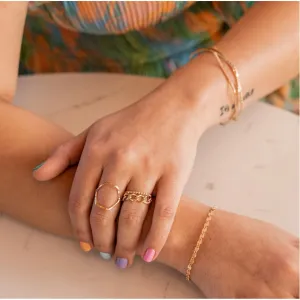 Chain ring in Gold and Silver
