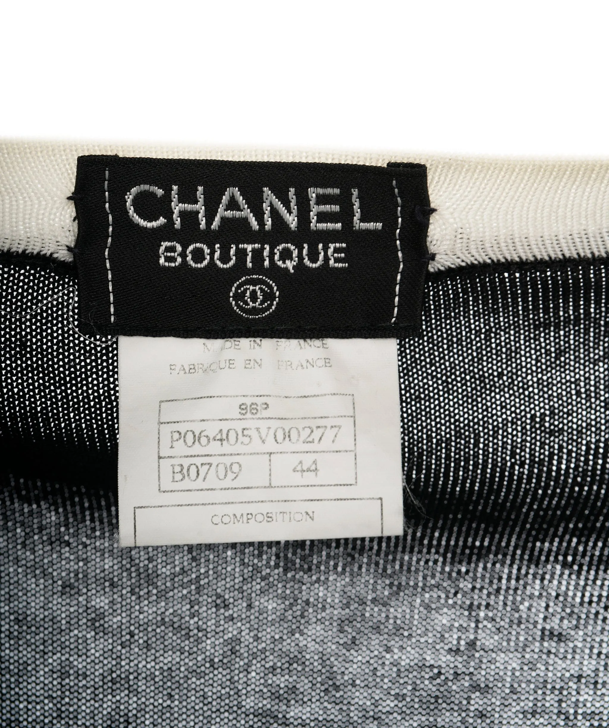 Chanel 96P CC Buttons Cotton Cardigan Black White #$44 ASL10434