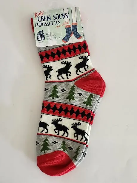 Children's Socks Elk Fair Isle Red/White So3WIM0517