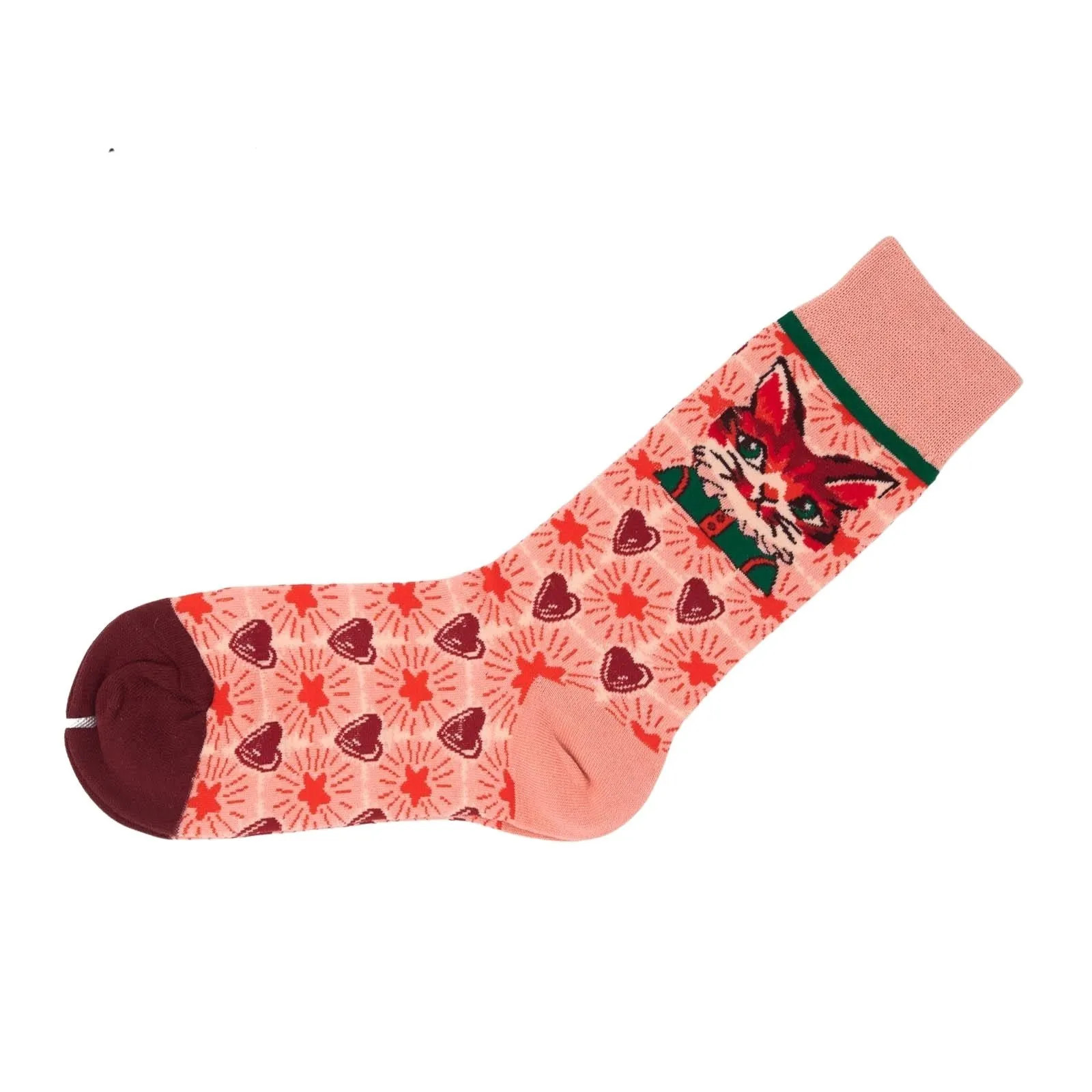 Colourful 4 Pairs Cat Face Novelty Socks – Fun and Quirky Animal Print Crew Socks for Women