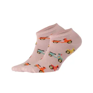 Cotton, Pink, Scooter Themed Ankle Socks