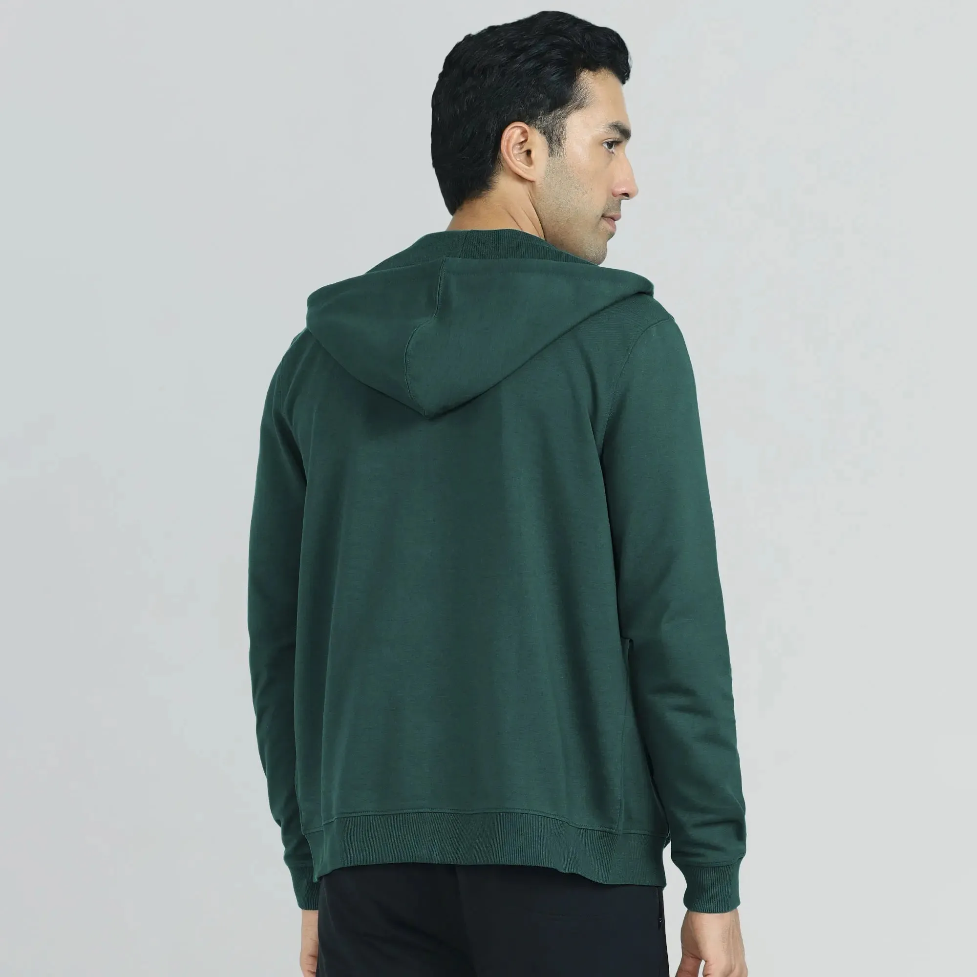 Cruze French Terry Cotton Hoodie Jackets Forest Green
