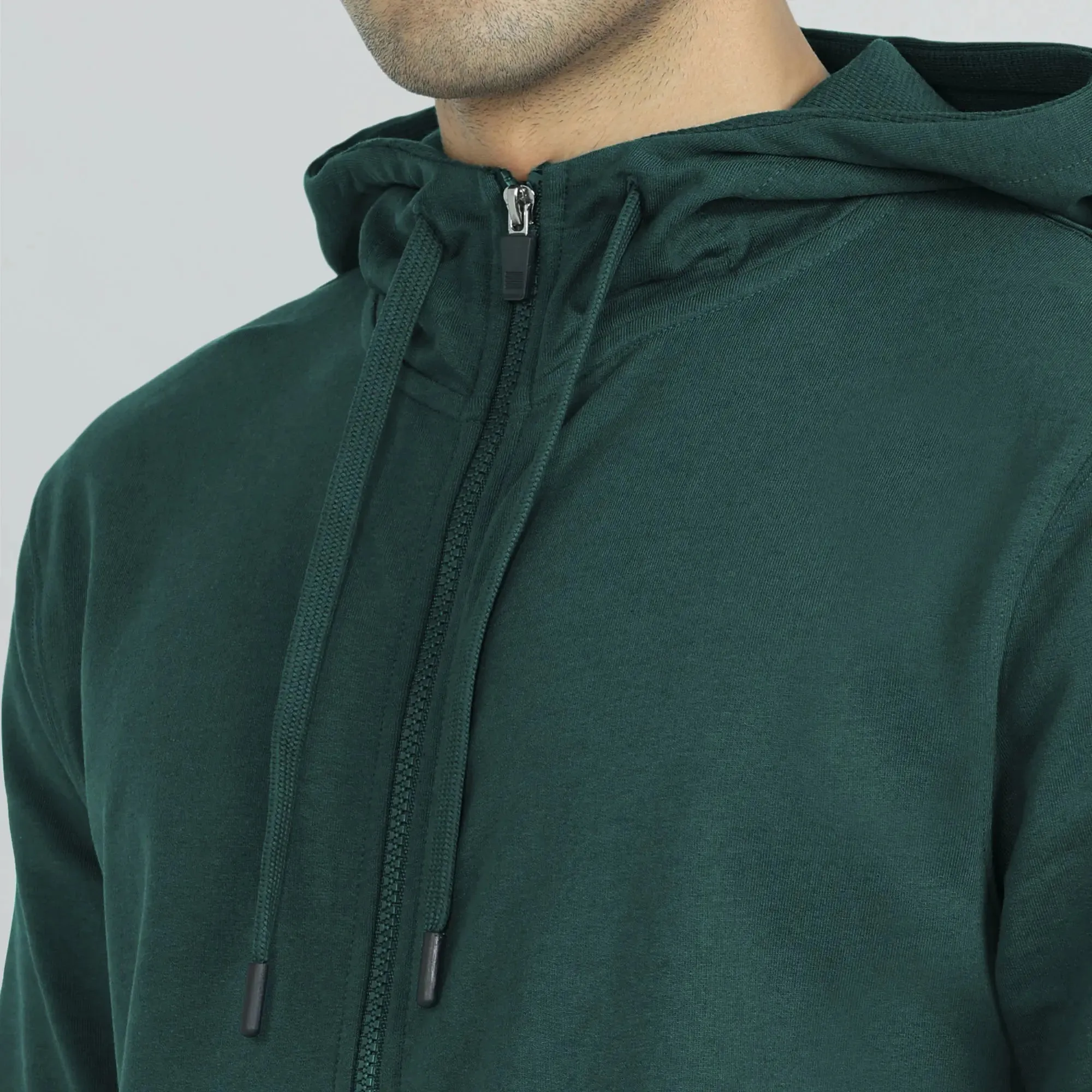 Cruze French Terry Cotton Hoodie Jackets Forest Green