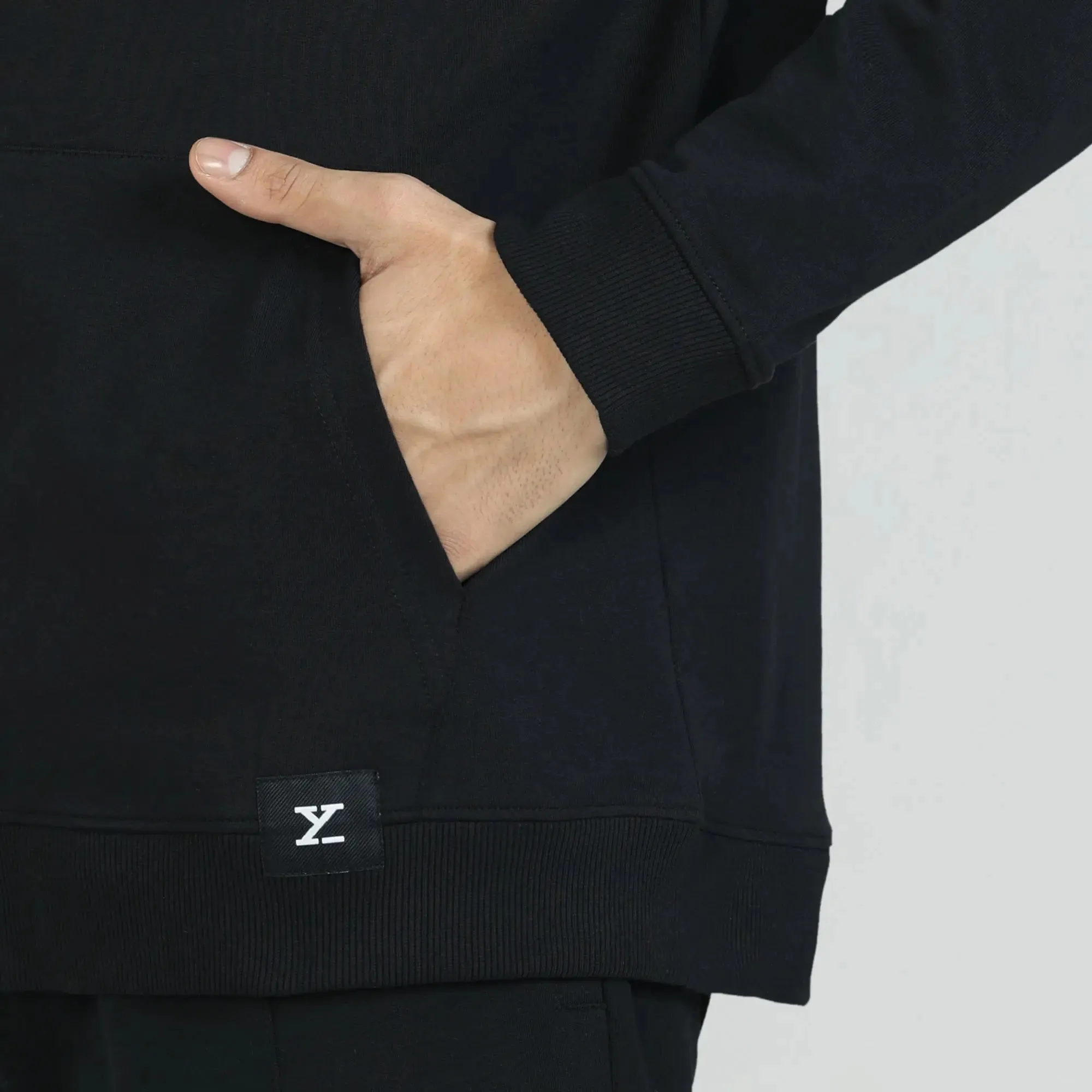 Cruze French Terry Cotton Hoodie Jackets Pitch Black