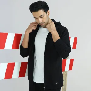 Cruze French Terry Cotton Hoodie Jackets Pitch Black