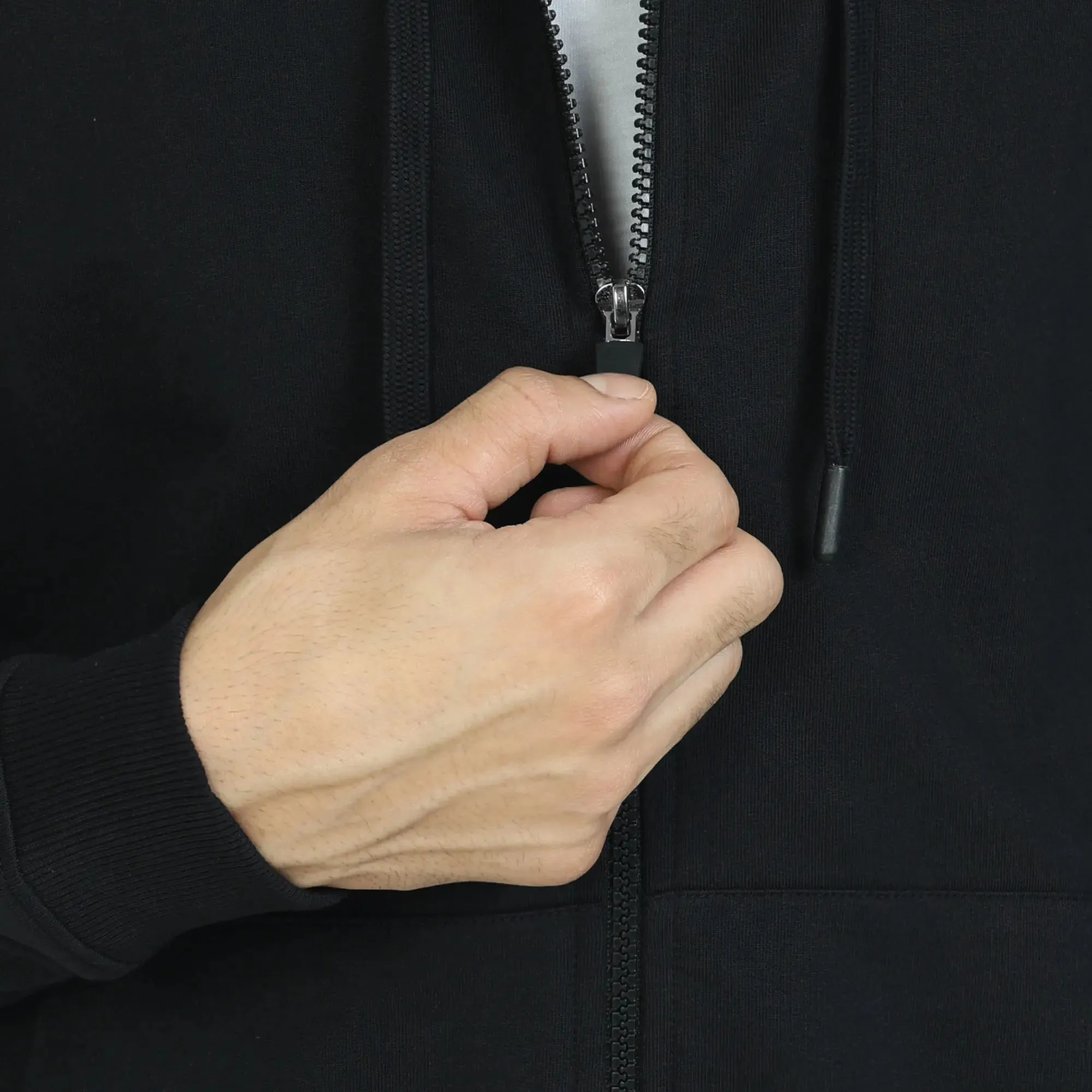 Cruze French Terry Cotton Hoodie Jackets Pitch Black