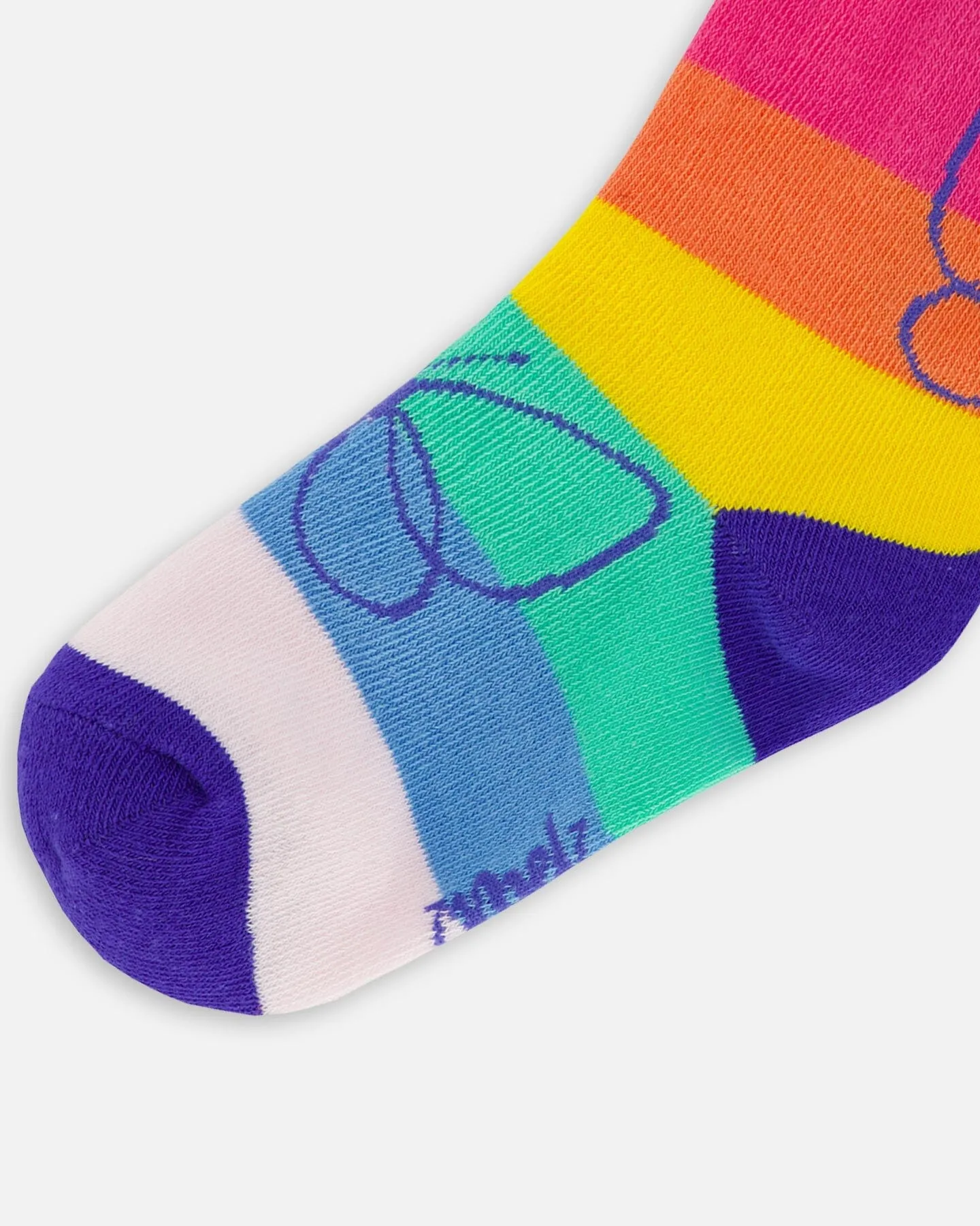 Deux par Deux Kids' Rainbow Jacquard Socks