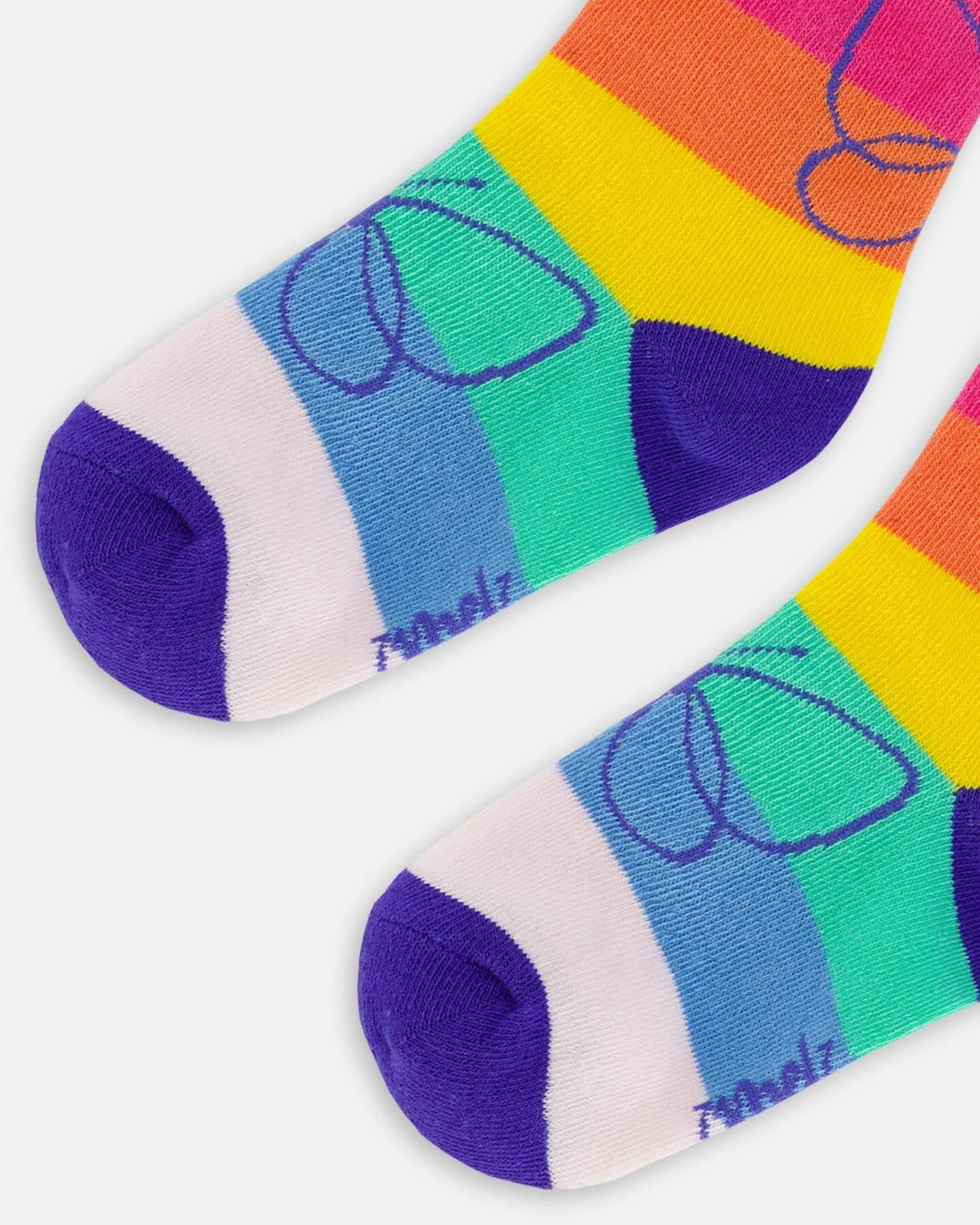 Deux par Deux Kids' Rainbow Jacquard Socks