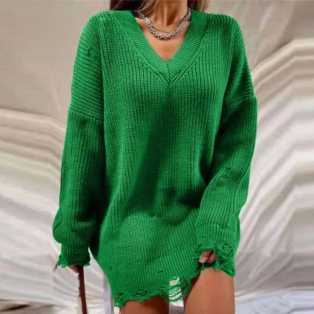 Distressed Knitted Sweater