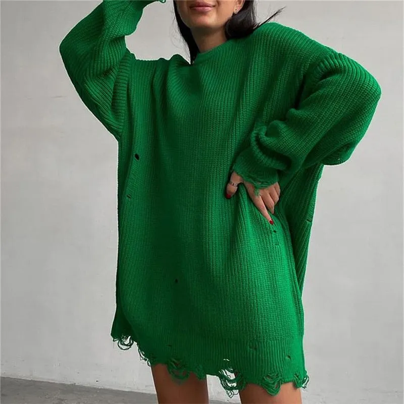 Distressed Knitted Sweater