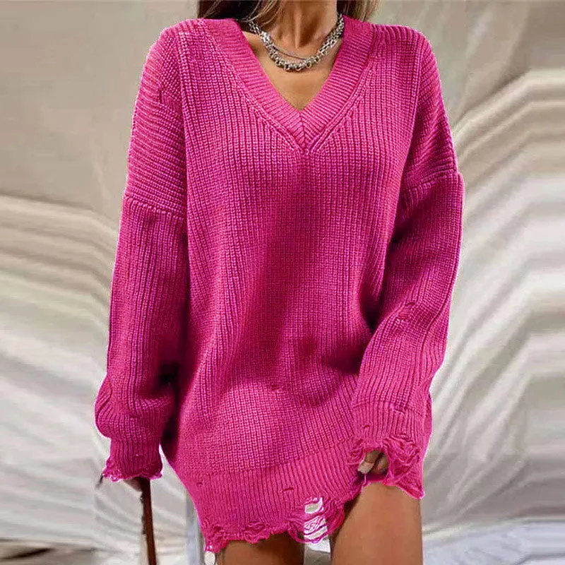 Distressed Knitted Sweater