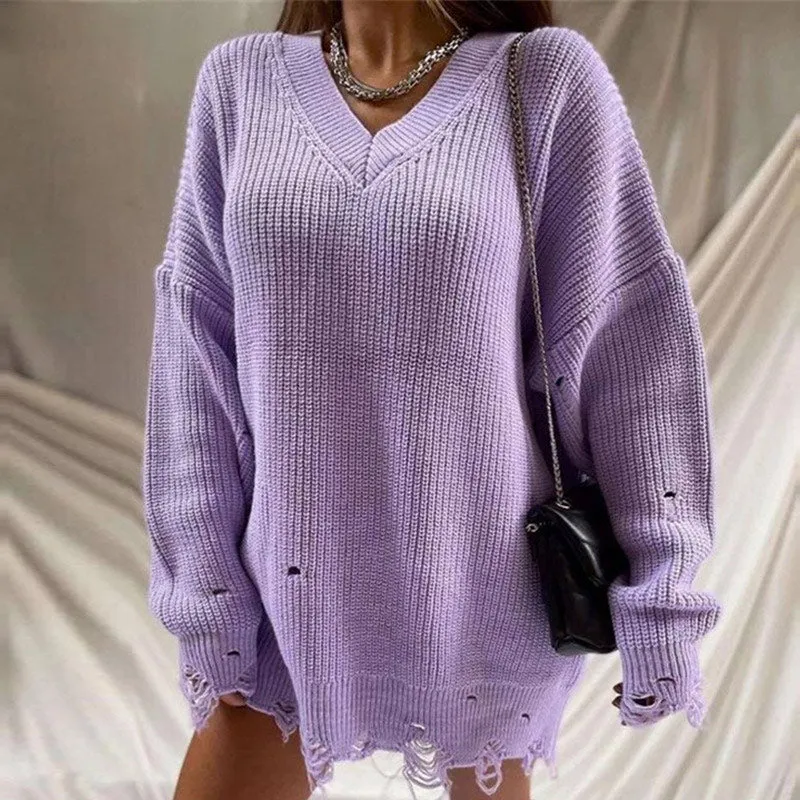 Distressed Knitted Sweater