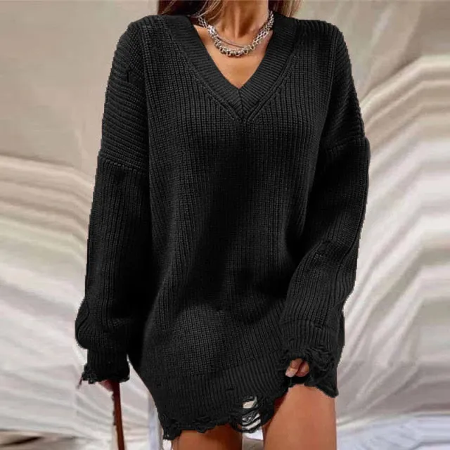 Distressed Knitted Sweater