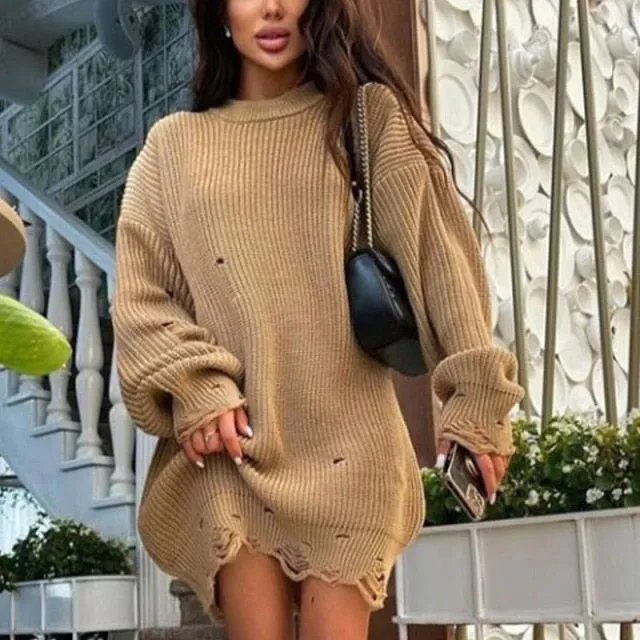 Distressed Knitted Sweater