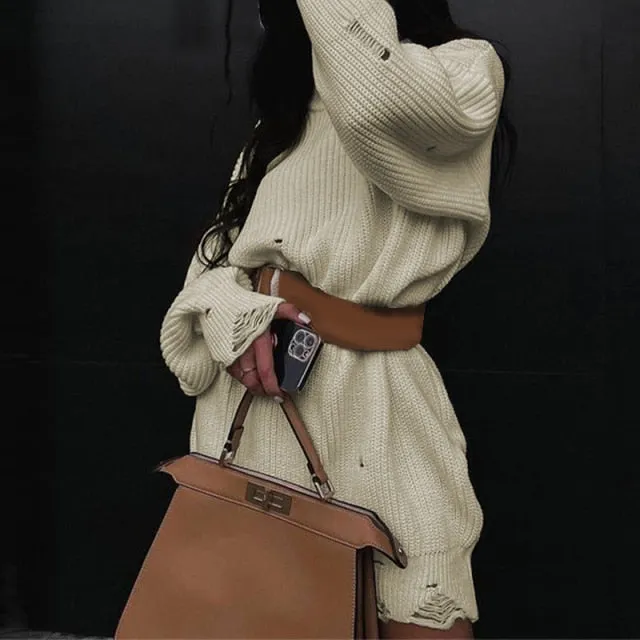 Distressed Knitted Sweater
